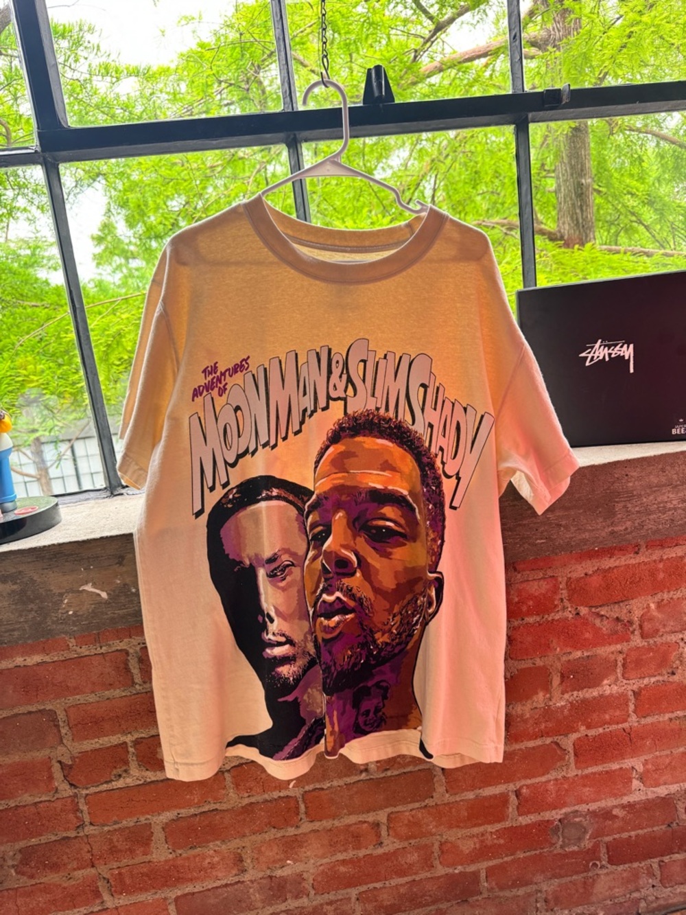 Kid Cudi Moon Man Slim Shady Beige Graphic Crew Neck Men's T-Shirt XL